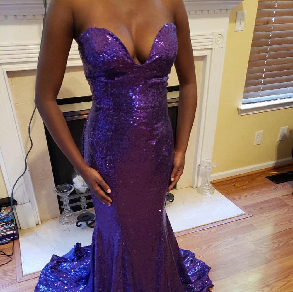 Royal Purple Sequin Gown